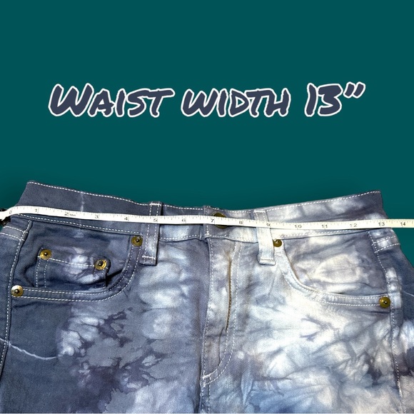 Originally NWT  Aged White 10” Classic Jeans Now Rope Dyed in Blue. Size 25 - Picture 7 of 9